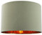 Contemporary and Chic Olive Green Cotton 12 Table or Pendant Circular Drum Lamp Shade with Shiny Copper Inner - 60watt Maximum by Happy Homewares