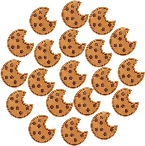 Aufnäher Krümelchen Aufnäher Zum Aufbügeln 20 Stück Cookies Kekse Bestickter Stoffaufkleber Dekorativer Keksaufnäher Patch Gesticktes Etikett Gebügeltes Gesticktes Abzeichen (20 STK)