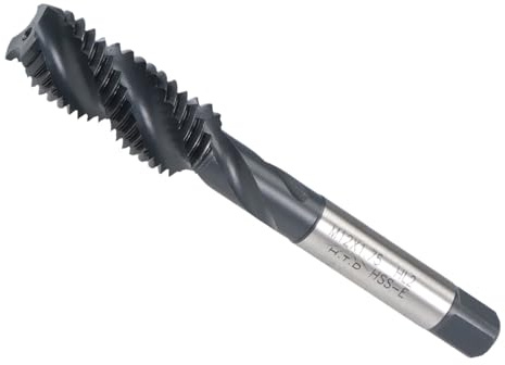CoCud Taraud à Filetage en Spirale Acier Rapide Revêtu de Nitrure M12x1,75 | Outil de Taraudage Pour traitements des Trous et Matériaux Collants