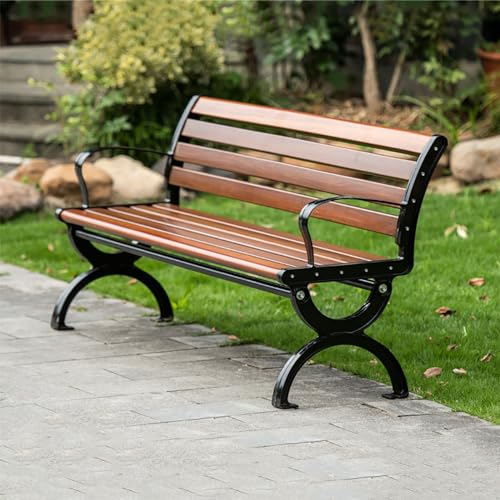 LKPMGOA Banco de Terraza de Metal, Banco de Jardín con Respaldo, Placa de Aleación de Aluminio, Sin Miedo Al Sol Ni A La Lluvia (Color : B)