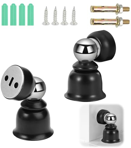 2 Stück Edelstahl Magnetischer Türstopper, Magnet Türhalter, Türfeststeller Magnet, Türfeststeller Wohnmobil, Türhalter Wand, Türstopper Außen, Türstopper Magnet für Büro,Home, Schlafzimmer, Bad