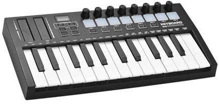 Teclado Electrónico Piano Controlador De Teclado MIDI De 25 Teclas Profesional Electrónico Portátil Con Pantalla Botones Y Perillas