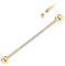 HENYQANN Industrial Piercing Gold 14G Industrial Barbell Chirurgenstahl Zungenpiercing 38mm Helix Piercing Industrial Bar Conch Ohrring Barbell Knorpelohrring Würfel Zirkon für Herren Damen