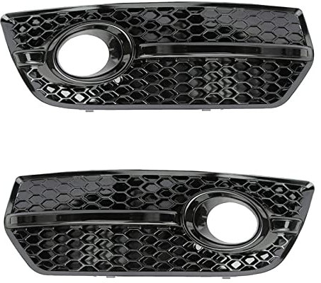 IENQBVL Griglia dell'auto per A-UDI Q5 2009 2010 2011 2012 per Auto Paraurti Anteriore per Auto Fendinebbia Coperchio della Lampada Griglia A Nido d'Ape Griglia Nero Lucido (Glossy Black)
