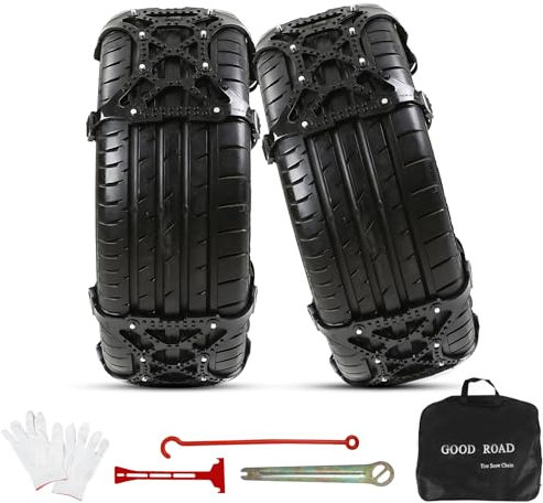 JOLIGAEA Schneeketten, 6 Stück Universal Schneeketten für Auto Winter, Schneeketten Schnellmontage Auto, Geeignet für Reifenbreite 165-265 mm / 6,5 - 10.43 Schneeketten für meisten PKW LKW SUV