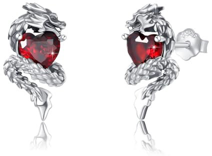 Drachen-Ohrringe für Damen, 925er-Sterlingsilber, Drachen-Ohrringe mit Zirkonia, Drachen-Schmuck, Geschenke für Frauen