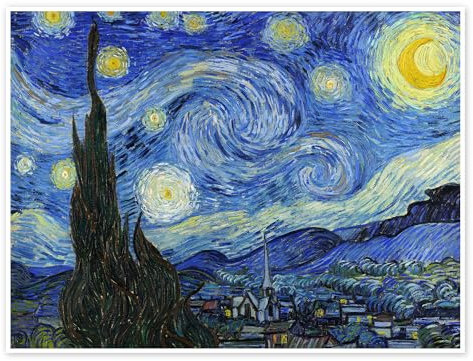 Sternennacht Poster von Vincent van Gogh 70 x 50 cm Blau Wandbilder Wanddeko