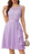 Berylove Chiffonkleid Kleid Damen Elegant Cocktailkleid Damen Elegant für Hochzeit Konfirmationskleid Ärmellos Kleid Damen Elegant Festkleider Für Damen 7052XP Lavender L