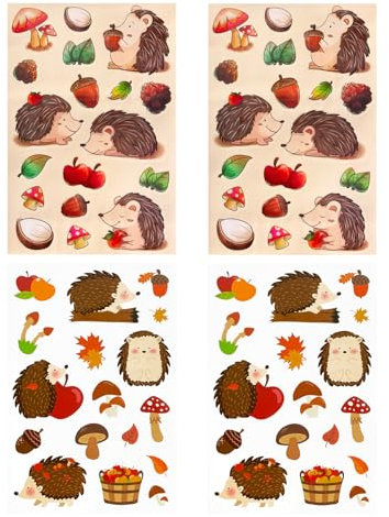 Oblique Unique Herbst Sticker Set Igel Aufkleber Kinder Dekoration für den Herbst Basteln Scrapbooking DIY