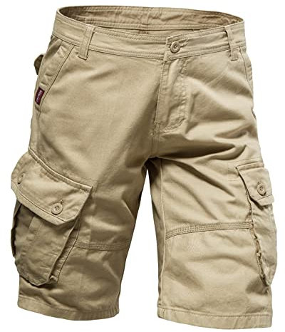 Pantaloni Corti Uomo Cargo, Pantaloncini Uomo Cargo Estivi Bermuda Con Tasconi Laterali Con Cerniera E Bottoni Dal Taglio Classico Shorts Tessuto Confortevole Da Trekking Per Attività All'aperto