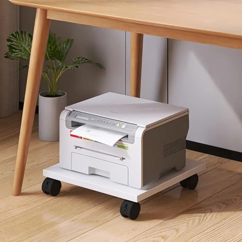 Druckerständer mit feststellbaren Rädern, beweglicher CPU-Halterung und Scanner-Regal, ideal für Büro oder Zuhause, vielseitige Pflanzschale im Lieferumfang enthalten
