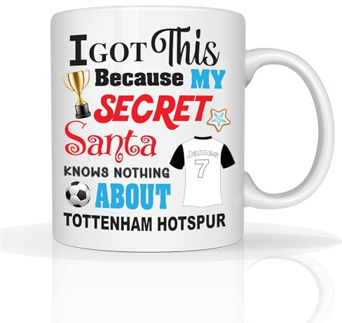 Star Online Personalised Football Fans Mug Tottenham Hotspur Gifts for Men, Secret Santa Christmas Gifts, Custom 11oz Ceramic Coffee Cup for Colleagues & Friends