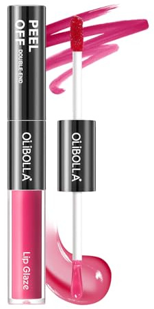 Prreal 2-in-1 Dual-Ended Peel Off Lip Stain & Lip Gloss,Waterproof Matte Peel Off Lip Liner and Moisturizing Lip Gloss,Long-lasting Plump Lip Nourishing Lip Oil,01