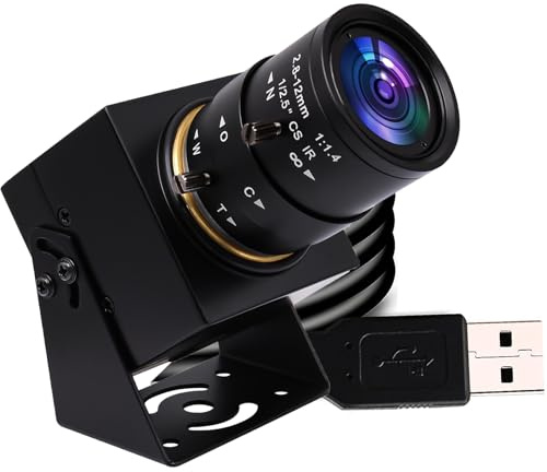 Mermaid Webcam USB 1080P con obiettivo zoom, fotocamera Full HD per computer 100fps/60fps/30fps per Windows/Mac/Linux/Android (fotocamera USB 1080P con obiettivo zoom 2.8-12mm)