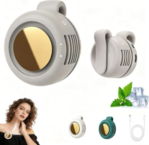Louseshuer Ventilateur Brumisateur Mini Ventilateur Portable, Ventilation Pivotante à 360° de poche avec 3 vitesses de ventilation Réglables pour Plein Air Eté Voyage Bureau (Blanc)