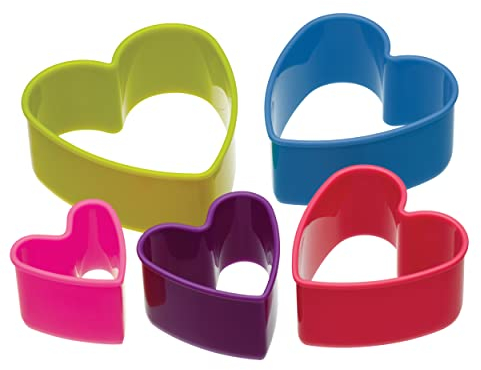 Colourworks Découpeurs de Biscuits en Plastique en Forme de Coeur - Lot de 5