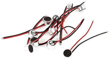 Sourcingmap 10Pcs Wire Lead Cylindrical Electret Condenser Microphone 6mm x 3.5mm