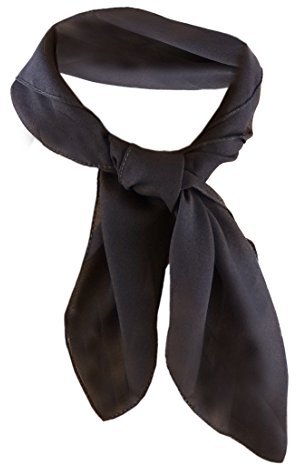 TigerTie Damen Chiffon Nickituch in anthrazit dunkelgrau einfarbig unicolor - Halstuch Größe 50 cm x 50 cm