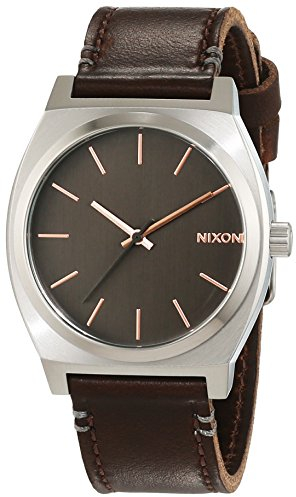 Nixon Damen-Armbanduhr Time Teller Gray/Rose Gold/Brown Analog Quarz Leder A0452066-00