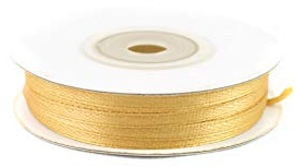 Satinband 3mm x 50m Rolle - FARBAUSWAHL in 3/6/12/18/25/38/50/75/100mm - farbecht & waschbar - Schleifenband für Hochzeit - Geschenkband zum Verpacken Dekorieren Basteln - Hellgold 680