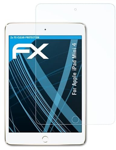 atFoliX Schutzfolie kompatibel mit Apple iPad Mini 4 Folie, ultraklare FX Displayschutzfolie (2X)