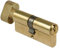 Amig - Cilindro Serratura a Bottone | Antitrapano e Anti Grimaldello | Leva Lunga 15 mm | 6 Pin | Incluso Vite 60 mm e 3 Chiavi | Per Porte in Legno, Multicolore, 80 mm, Ottone