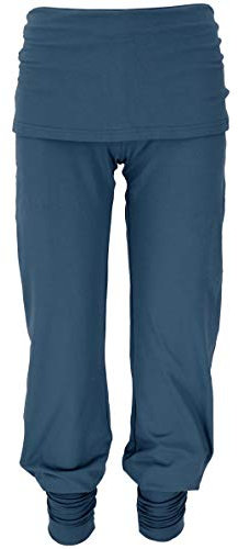 GURU SHOP Yoga-Hose mit Minirock in Bio-Qualität - Orion Blau, Damen, Baumwolle, Size:L