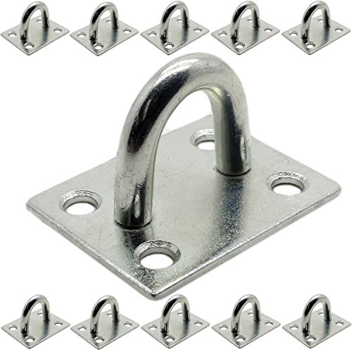 10x Large 60mm Staple Eye Plates - Heavy Duty Boat Mooring Ring Rope/Chain