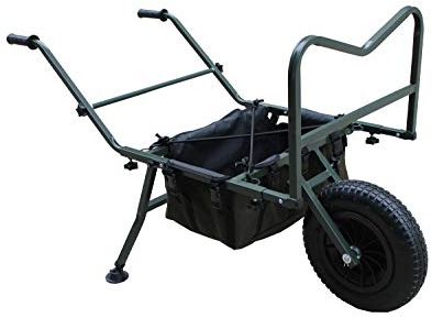 MK-Angelsport Big Angeltrolley Transport Karre für Angler Sackkarre mit verstellbaren Achsaufnahmen, stabilem Rahmen & extra großer Ladefläche – Platz für Liege & Stuhl – klappbar & geländetauglich
