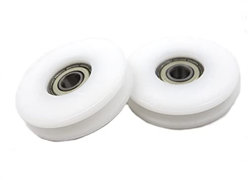 Chiloskit 2 Stück 50 mm U-Nut Nylon Kugellager Führungsrolle Rollen Rolle für 6, 8,10 mm Seil, 608zz Riemenscheiben-Lager