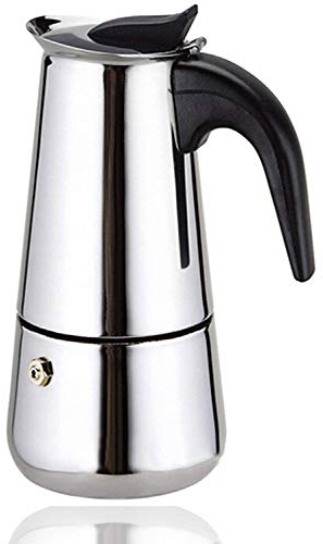 Herzberg HG5024 – Italienische Kaffeemaschine – Griff aus robustem Kunststoff – Fassungsvermögen: 9 Tassen Edelstahl