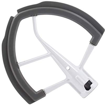 Reikame Flex Edge Beater for KitchenAid 6 Quart Mixer, Silicone Edged Flat Beater, Grey, 6 QT