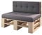 sunnypillow Palettenmöbel Gartenmöbel Set aus Holz Indoor/Outdoor Europaletten Möbel Sofa Gartensofa Bank Sessel Holztisch für Balkon Terrasse Garten | Natur Bank 120 x 80 cm Höhe : 30 cm