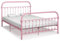 vidaXL Bettgestell Klassisch Metallbett Bett Doppelbett Schlafzimmerbett Bettrahmen Lattenrost Ehebett Schlafzimmermöbel Rosa Metall 120x200cm