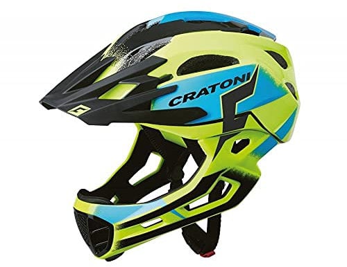 Cratoni C-maniac Pro Helme, Gelb/Blau Glanz, XL