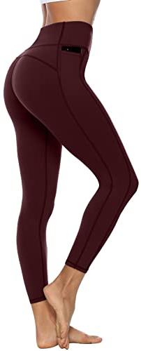 Persit Sporthose Damen, Sport Leggins für Damen Yoga Leggings Yogahose Sportleggins Weinrot-Size 46 (Herstellergröße: XL)