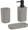 MSV Bad Accessoires 3-teilig - Seifenspender, Seifenschale, Zahnputzbecher Lona Beige Taupe matt