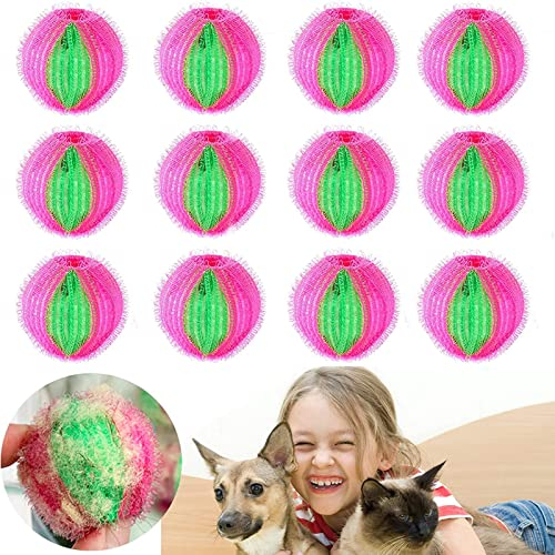 12 Stück Tierhaarentferner Waschmaschine, Waschbälle, Waschmaschine Ball, Waschkugel Flusenentferner, für Entfernt Fell in Trockner und Waschmaschine
