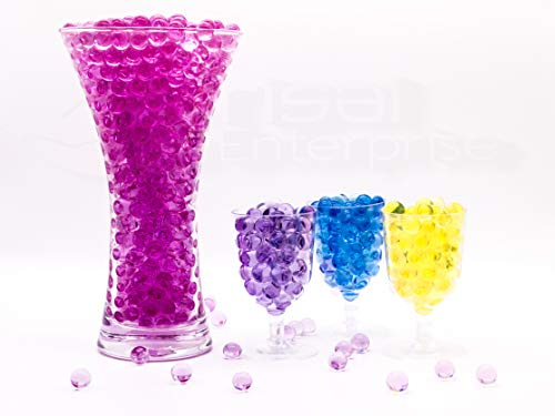 Risai Water Balls, Crystal Gel Beads Perfect for Hydrogel Plants Vase Filler, Centerpiece Silicone Orbs, Non-Toxic Clear Jelly Gems, Growing Bead 600pcs, Hot Pink 10g