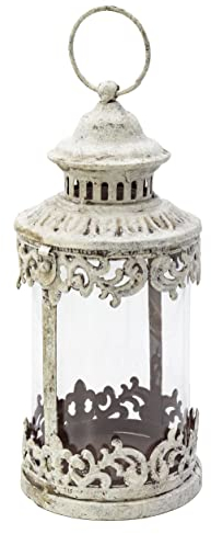 Blümelhuber Gartenleuchte zum Stellen oder Hängen - Landhausstil Windlicht Glas Laterne für Drinnen und Draußen - Landhausdeko Terrassendeko - Hochzeitsdeko