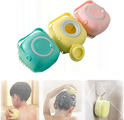 Body Scrubber with Soap Dispenser for Shower, Bath and Body Brushes, Silicone Body Scrubber for Gentle Exfoliating on Softer Glowing Skin, Suitable for All Kinds of SkinBody Scrubber with Soap Dispens