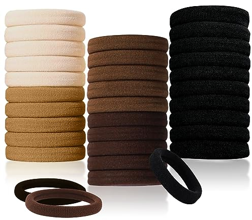Sularpek 30 Pcs Elastic Hair Bands, Hair Bobbles for Girls, Soft Hair Ties No Damage, Strong Elastic Ponytail Holders Hair Accessories for Women Men Girls Kids
