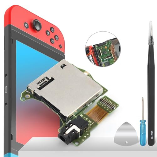 YHX-OU Recambio de ranura de lector de host para Nintendo Switch NFT-K12D E226116 2017 2018 2019 2020 Módulo de ranura de lector de tarjetas Bandeja de lector de host con PCB y conector para auricular