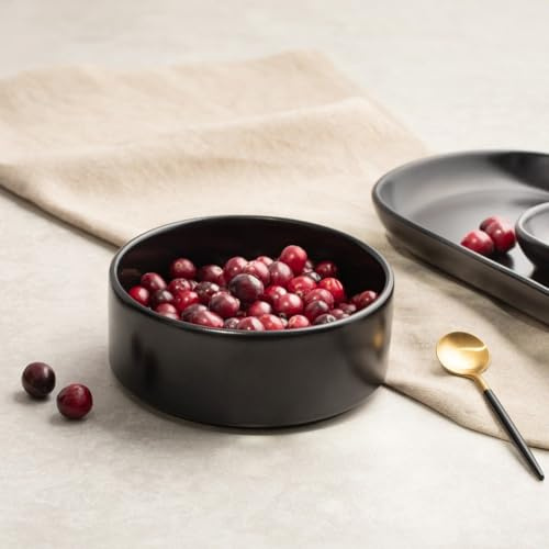 HOMLA FAMELIO Schale 14 cm Schwarz Keramik Modern Matt Spülmaschinenfest