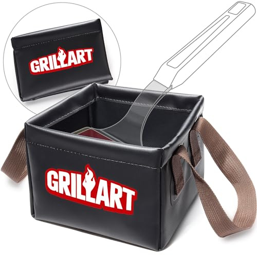 GRILLART Grill Brush Bristle Free, [Rescue-Upgraded] BBQ Replaceable Cleaning Head, Unique Seamless-Fitting Scraper Tool for Cast Iron/Stainless-Steel Grates (Soak Basin)