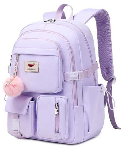 Mochila para laptop de 15.6 pulgadas, mochila escolar para niños, mochila universitaria, mochila de viaje, mochila grande para adolescentes, niñas y mujeres, Púrpura, Moderno