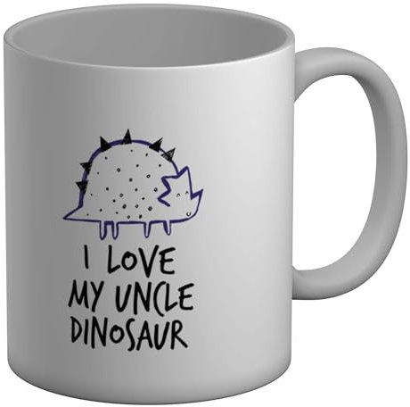 Shopagift Love My Uncle Dinosaur Mug Cute Hand Drawn White 11oz Large Ceramic Cup