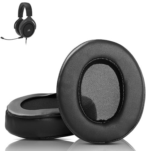 HS70 Pro Ohrpolster Ersatz Kompatibel mit Corsair HS70/Pro, HS60/Pro, HS50/Pro Gaming Headset (Proteinleder & Memory-Schaum)