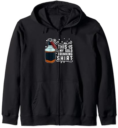 drink alone loneliness solitary drunk broken heart divorce Zip Hoodie