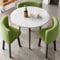 FREUPGU Kleiner Besprechungstisch, Küchentisch Mit Stühlen, Runder Küchentisch und Stühle für 3, Bürotisch- und Stuhl Set, für Wohnzimmer, Balkon, Café(Green)